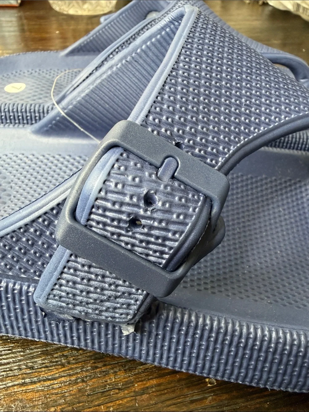 Men's Navy Blue Slip-On Thong Sandals - Lightweight Casual Footwear
